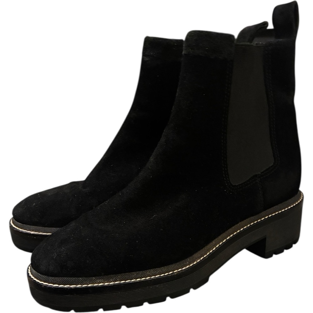 TORY BURCH Chelsea 50mm Lug Suede Bootie in Perfect Black Size 9 - Picture 8 of 13
